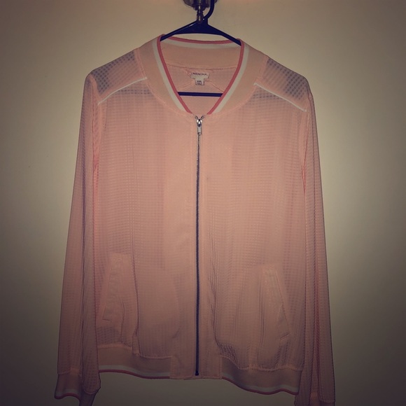 Merona Tops - Merona Lightweight Pink Track Fall Jacket